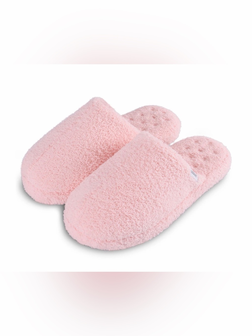 isotoner Cozy Plush Pink Slide Indoor/Outdoor Machine Washable Slippers Large
